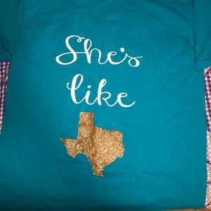 Teal "She's Like Texas" Cotton T shirt